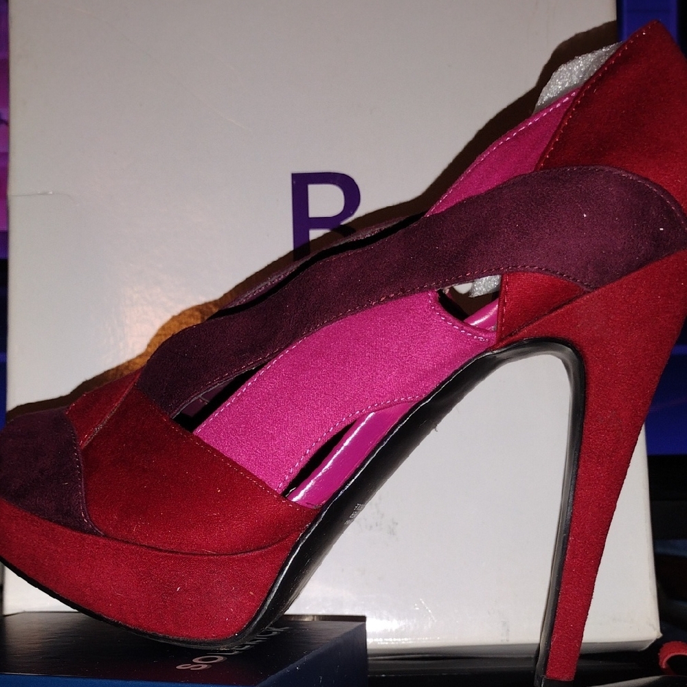 Chic Burgundy and Fuchsia Stiletto Heels
